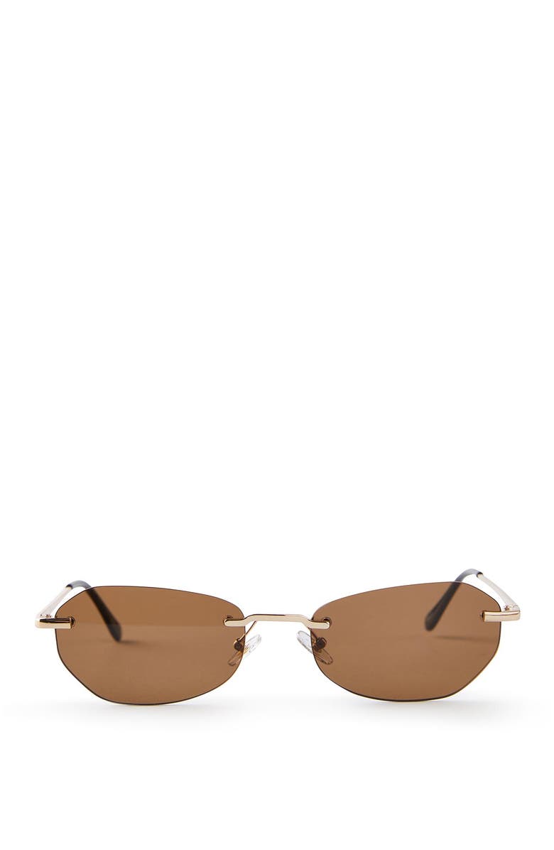 Cotton On Men's The Dot Com Sunglasses, Main, color, Gold Brown