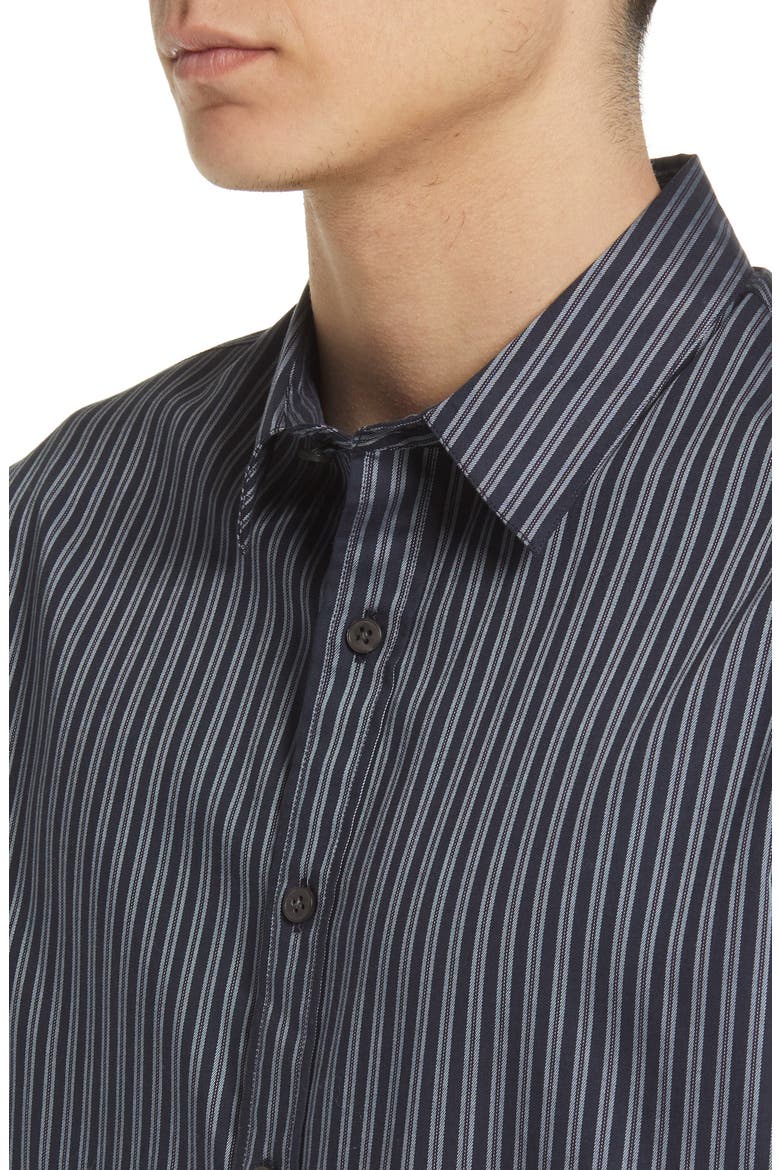 Claremont Stripe Short Sleeve Cotton Button-Down Shirt, Alternate, color, COASTAL