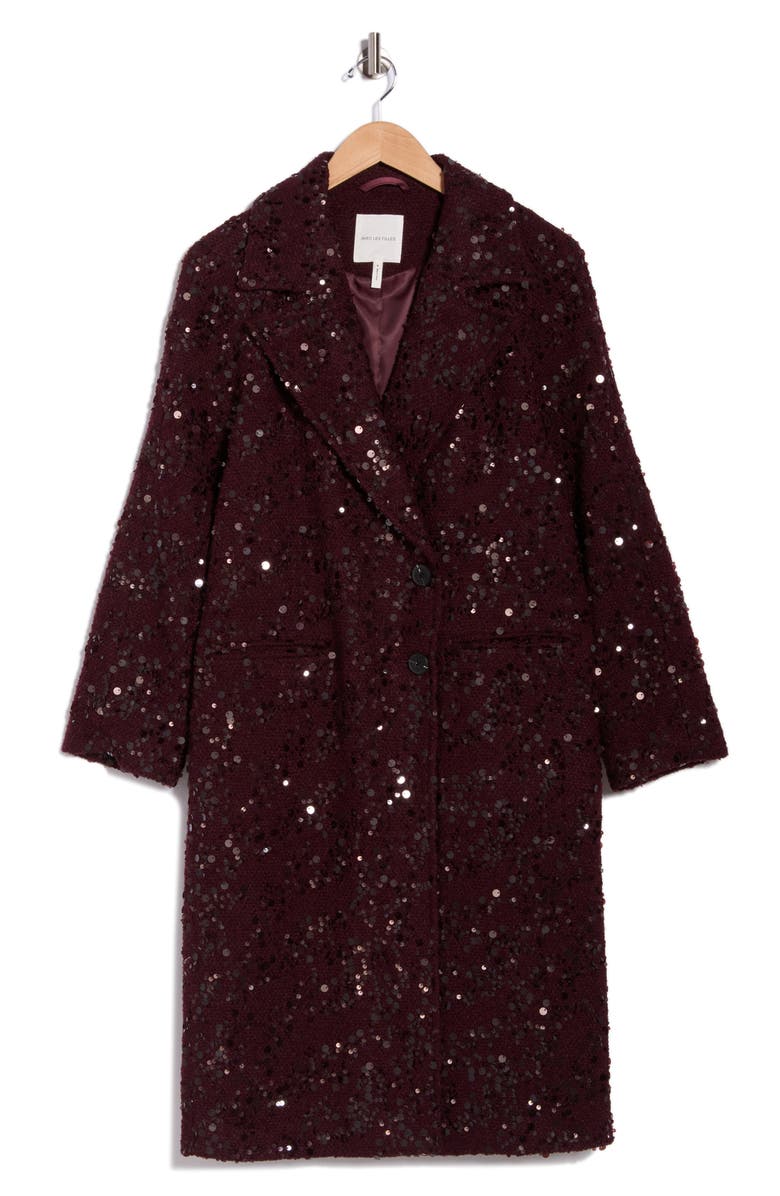 Avec Les Filles Sequined Coat, Alternate, color, Mulberry Sequin