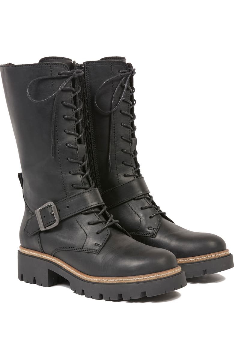 Celtic & Co. Strap Detail Mid Calf Boot, Main, color, Black