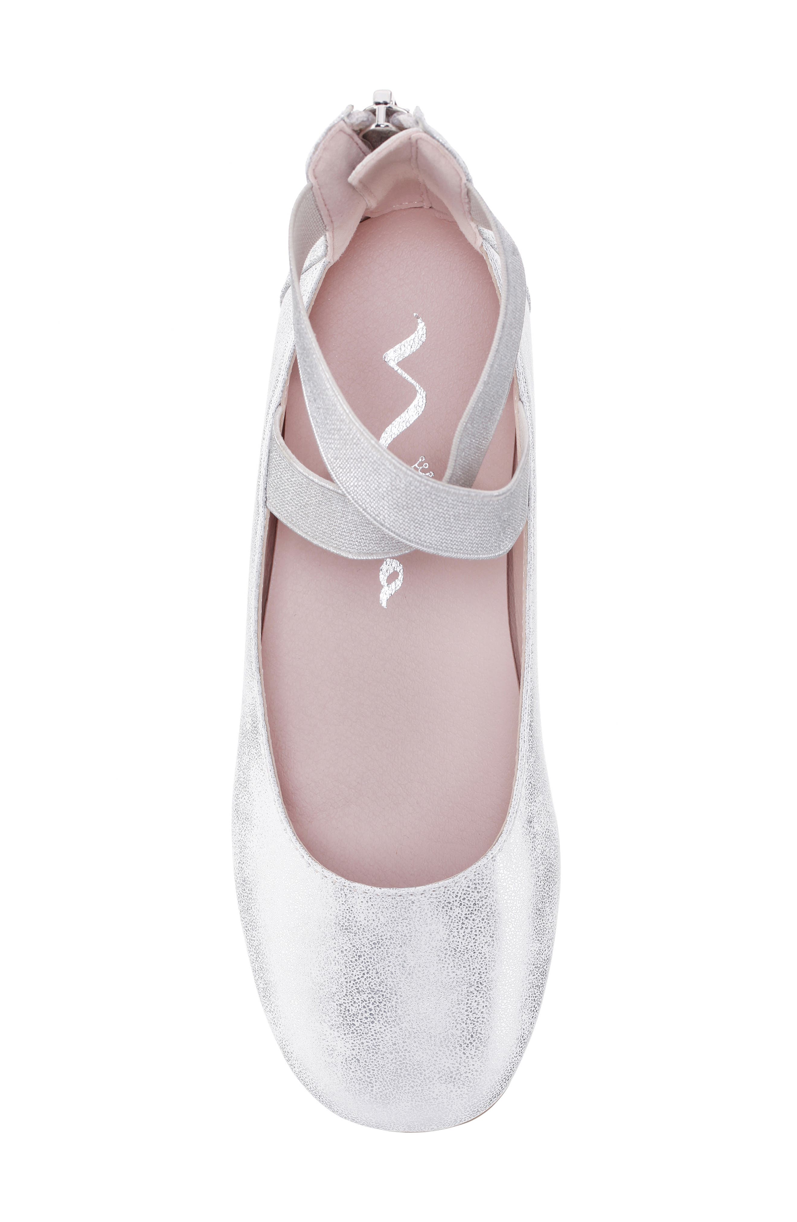 Marissa Cross Strap Flat, Alternate, color, SILVER DISTRESSED