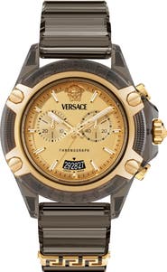Versace Icon Active Silicone Strap Watch, 44mm