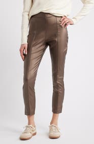 Hue Coated High Waist Cigarette Pants