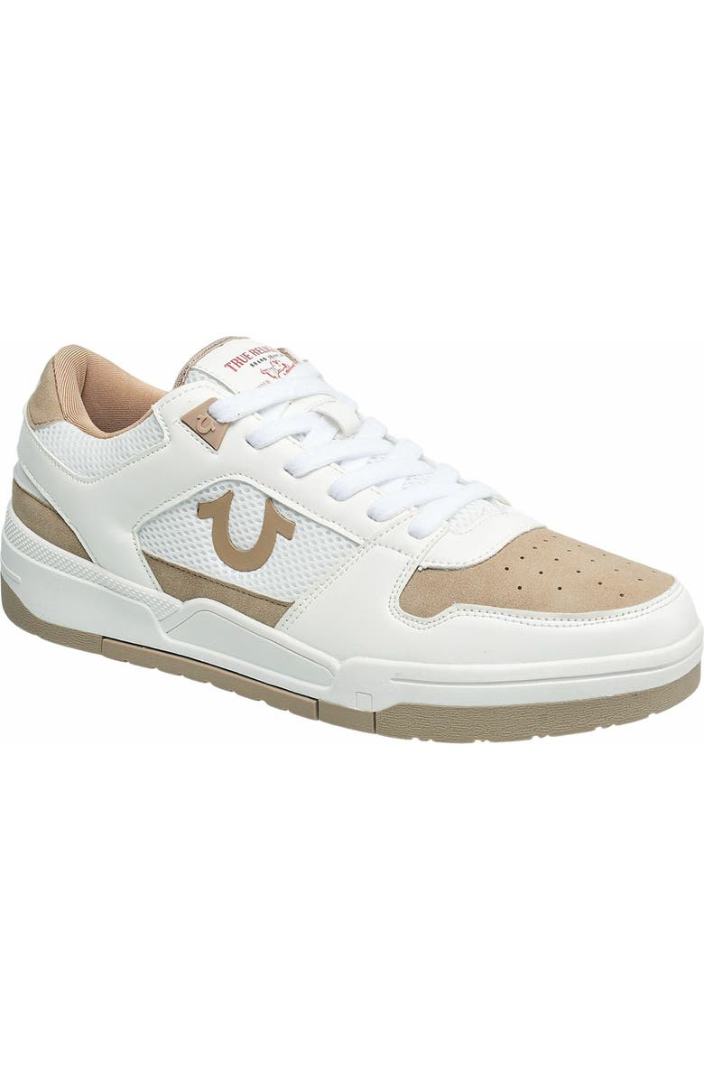True Religion Travis Court Sneaker, Main, color, White/Tan