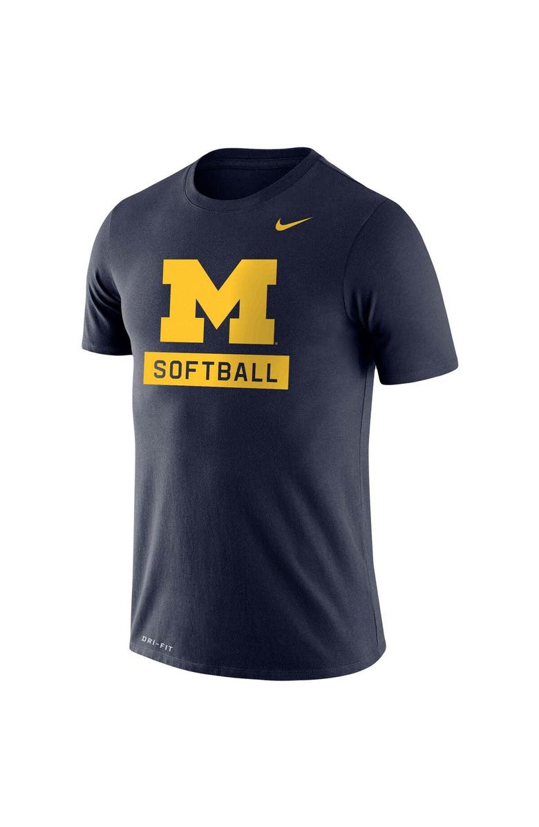 Nike Men's Nike Navy Michigan Wolverines Softball Drop Legend Slim Fit Performance T-Shirt, Alternate, color, 
