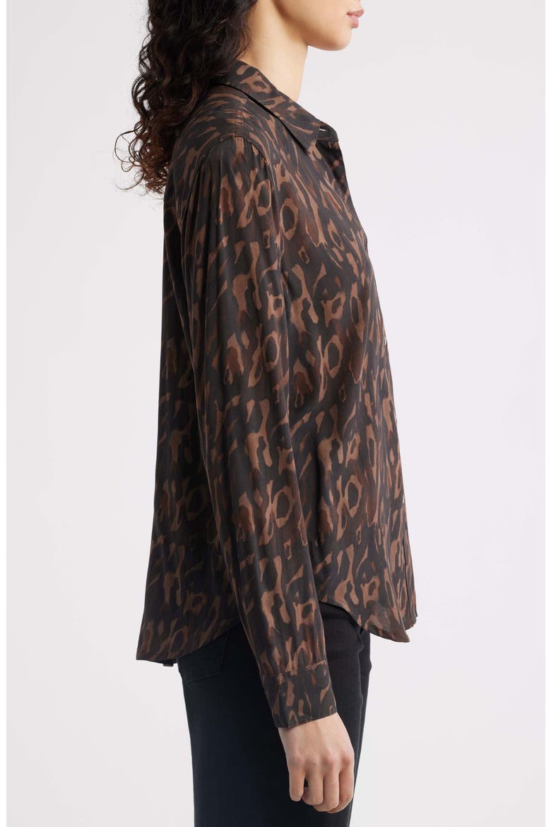 Josephine Leopard Print Button-Up Shirt, Alternate, color, CEDAR LEOPARD