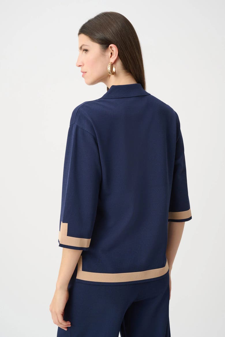 Sweater Knit Color Block Top, Alternate, color, Indigo/Camel