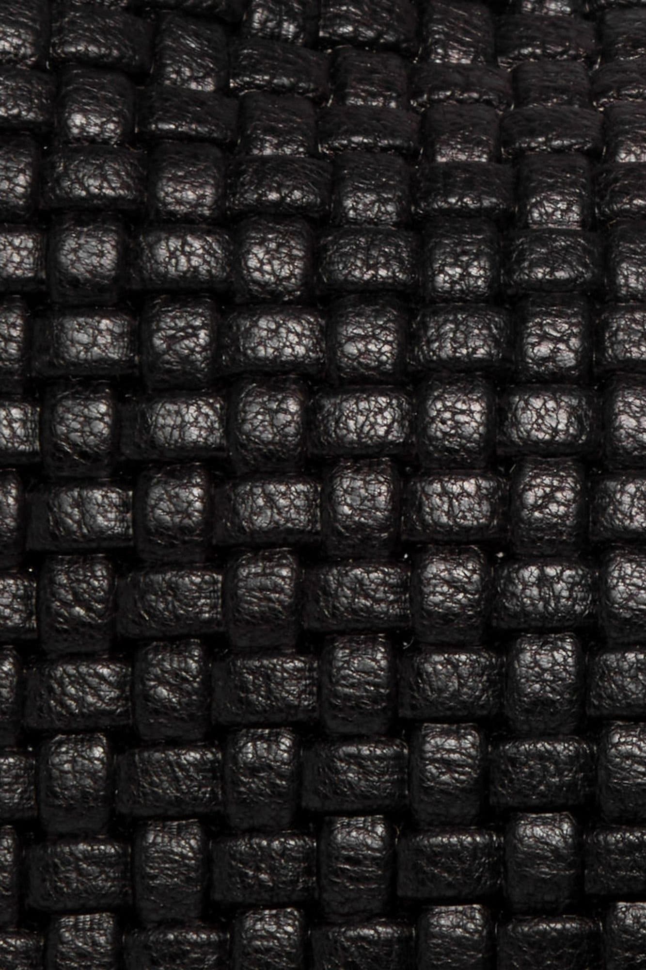 Leather Embossed Shoulder Bag, Alternate, color, Black