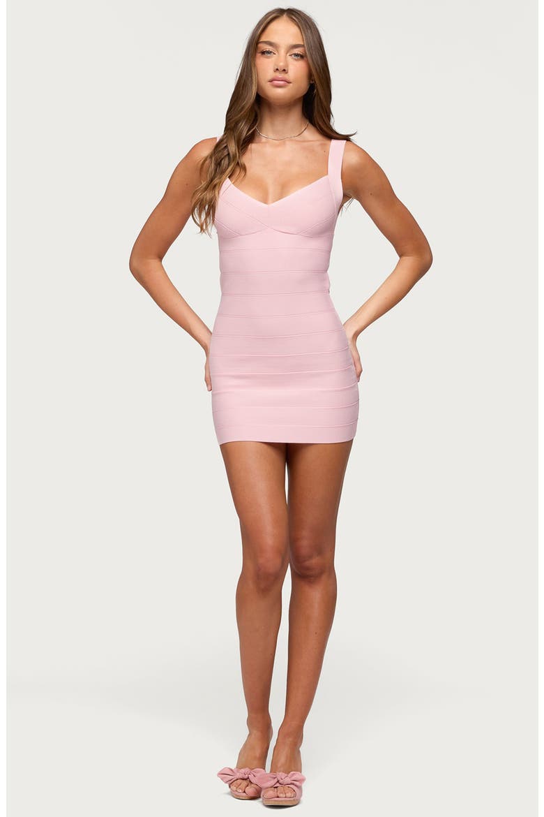 Cecilya Bandage Minidress, Alternate, color, LIGHT-PINK