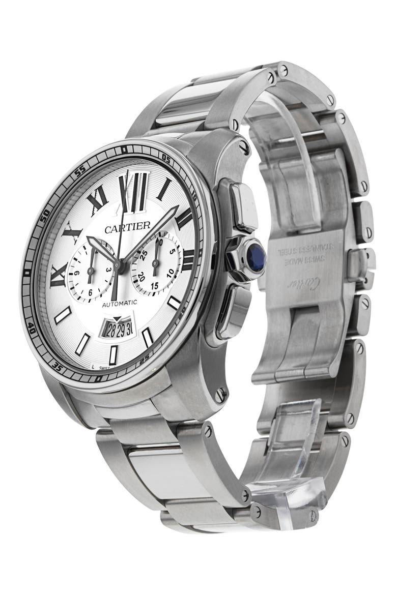 Cartier Preowned 2020 Calibre W7100045 Automatic Bracelet Watch, 42mm, Alternate, color, SILVER