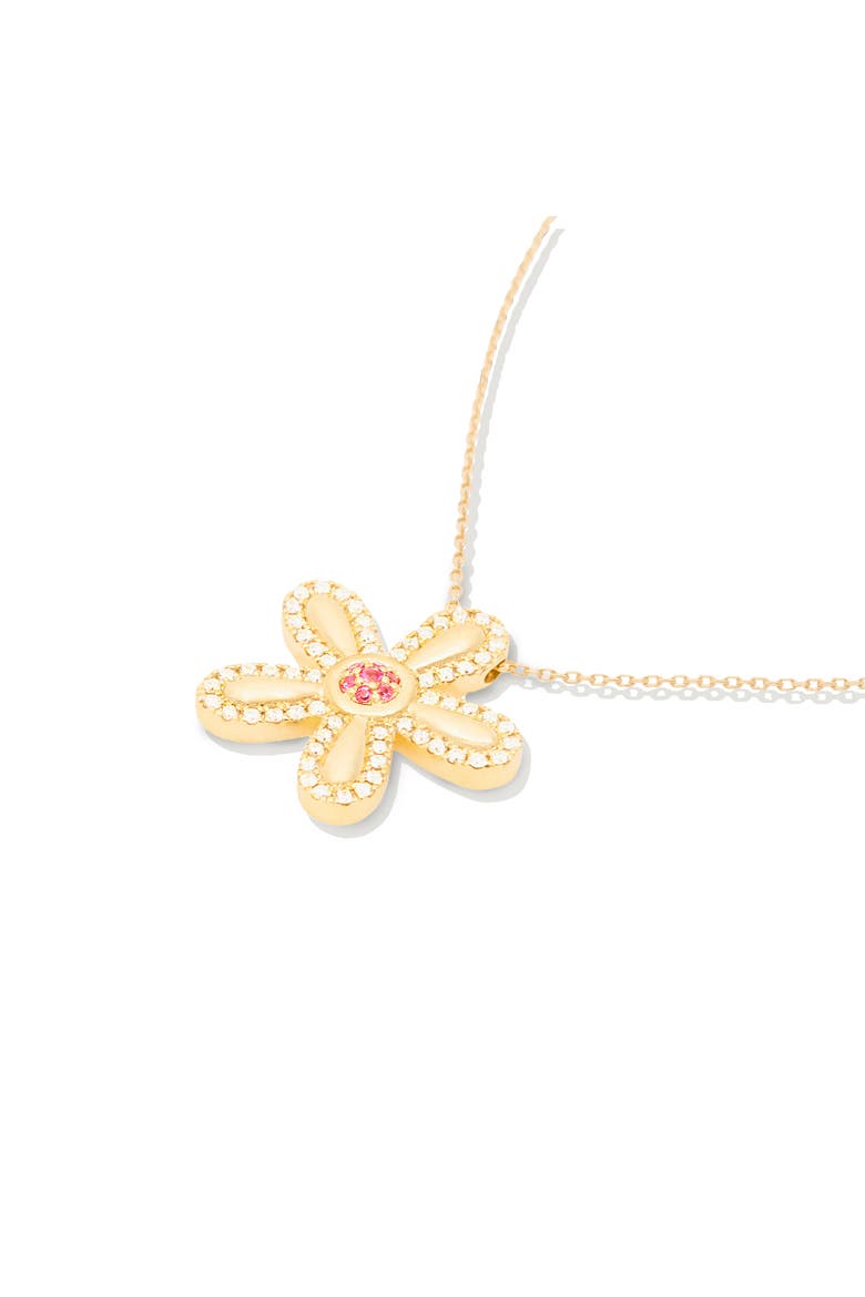 Juju Flower Charm Necklace, Alternate, color, Gold