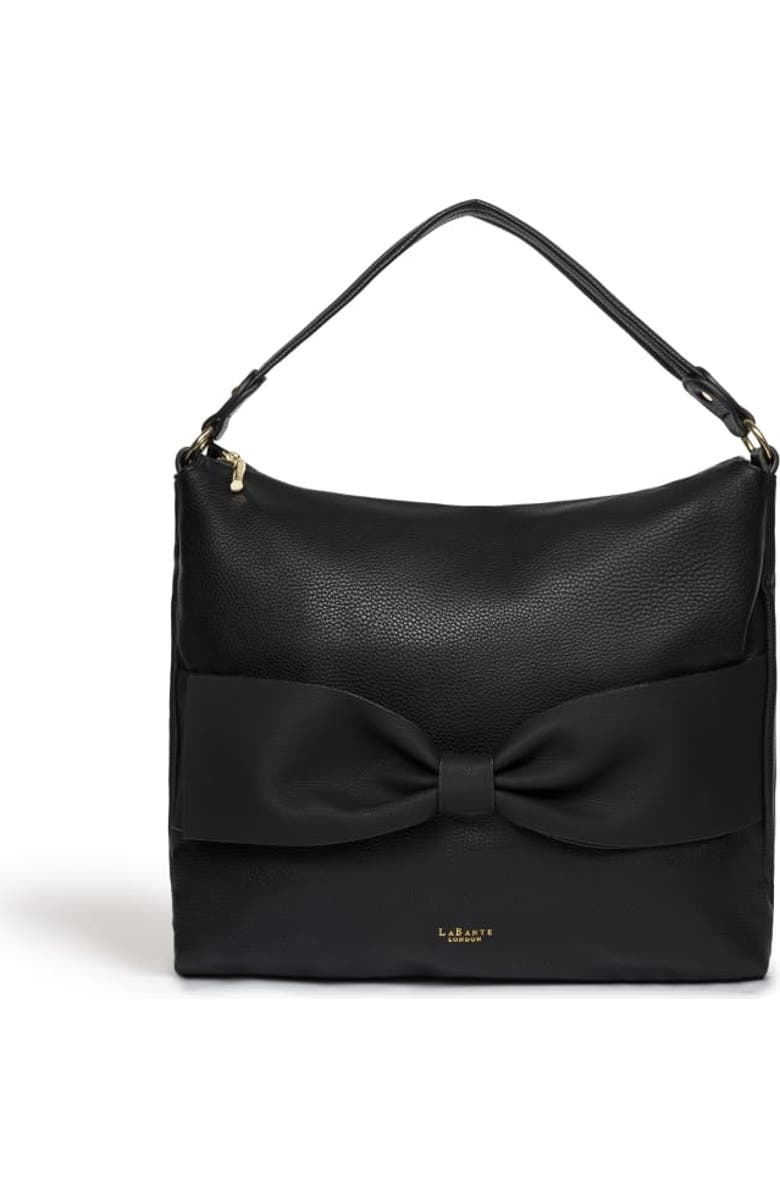 LaBante London Abelia Black Vegan Hobo Bag, Main, color, Black