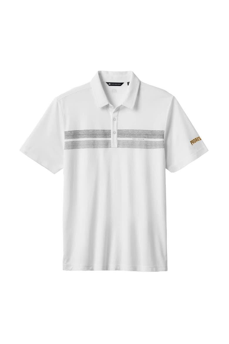 Men's TravisMathew White San Diego Padres Top Recruit Tri-Blend Polo, Alternate, color, White