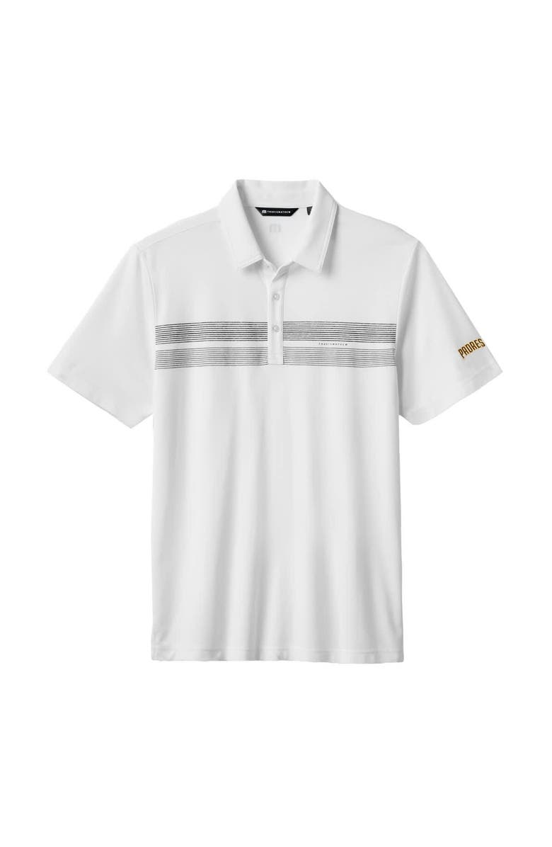 TravisMathew Men's TravisMathew White San Diego Padres Top Recruit Tri-Blend Polo, Alternate, color, White