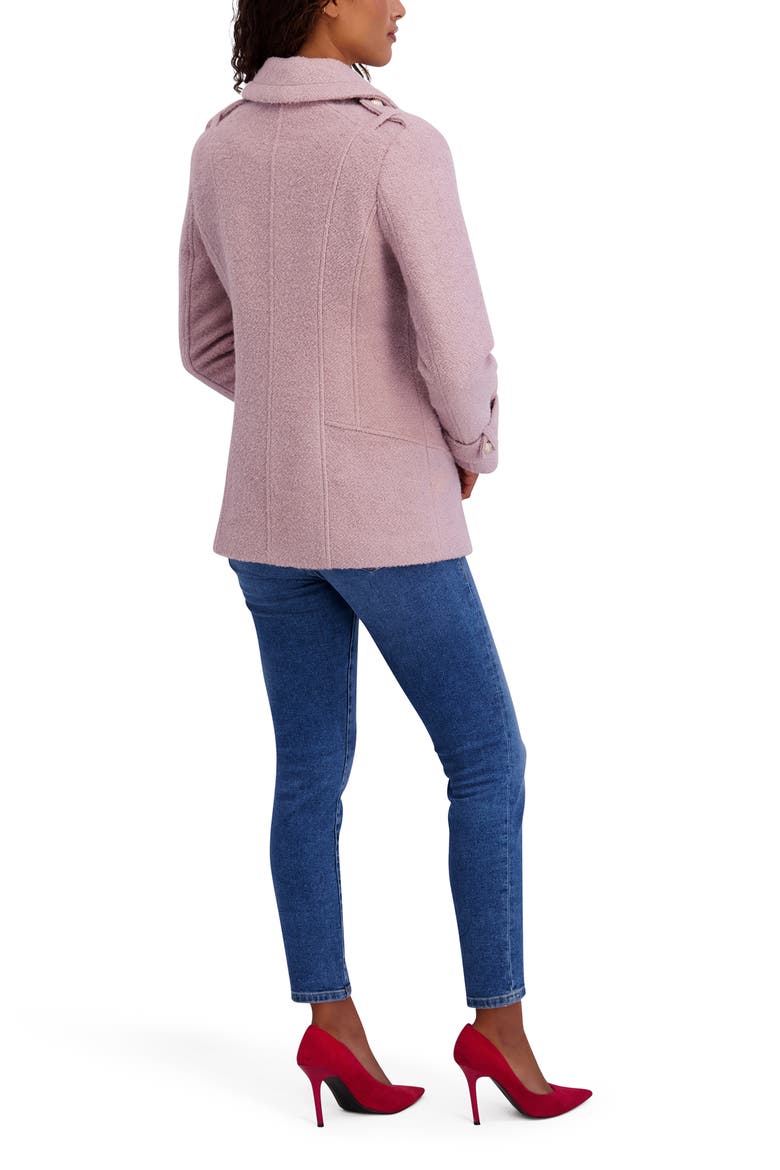 Bouclé Peacoat, Alternate, color, ROSE