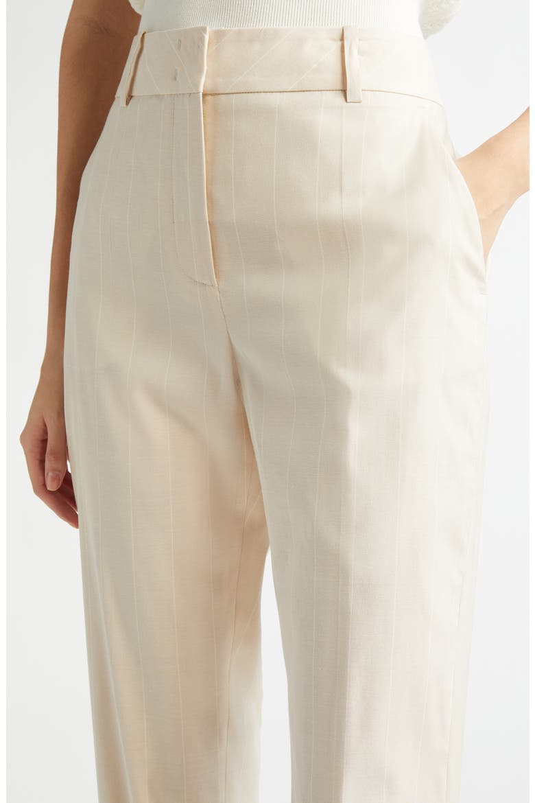 Slim Fit Stripe Stretch Virgin Wool Blend Pants, Alternate, color, SAND