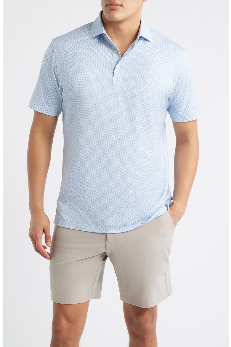 Phoenix Performance Jersey Golf Polo, Main, color, WHITE / BLUEBIRD