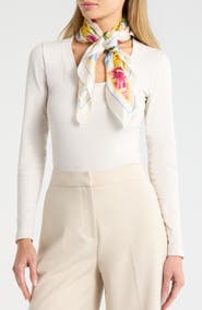 Kate Spade New York Painted Tulips Silk Square Scarf