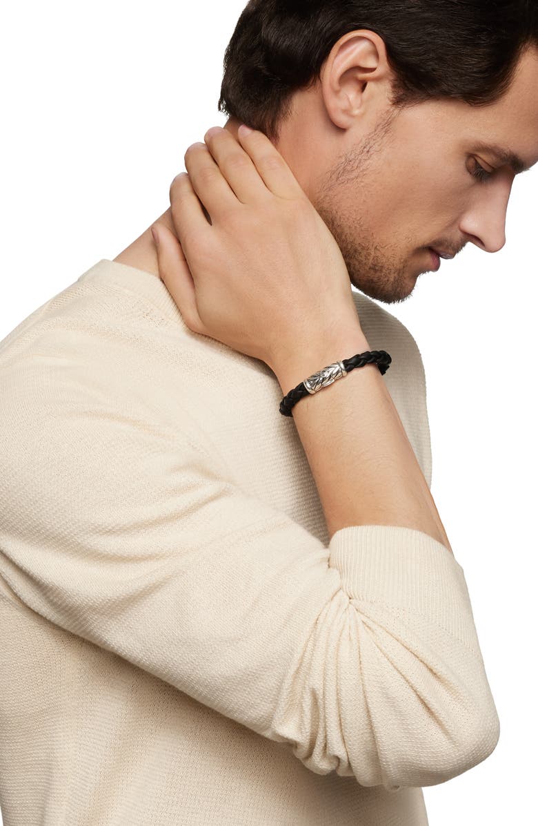 David Yurman Chevron Bracelet, Alternate, color, Black