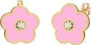 GABI RIELLE Agate & Cubic Zirconia Flower Stud Earrings