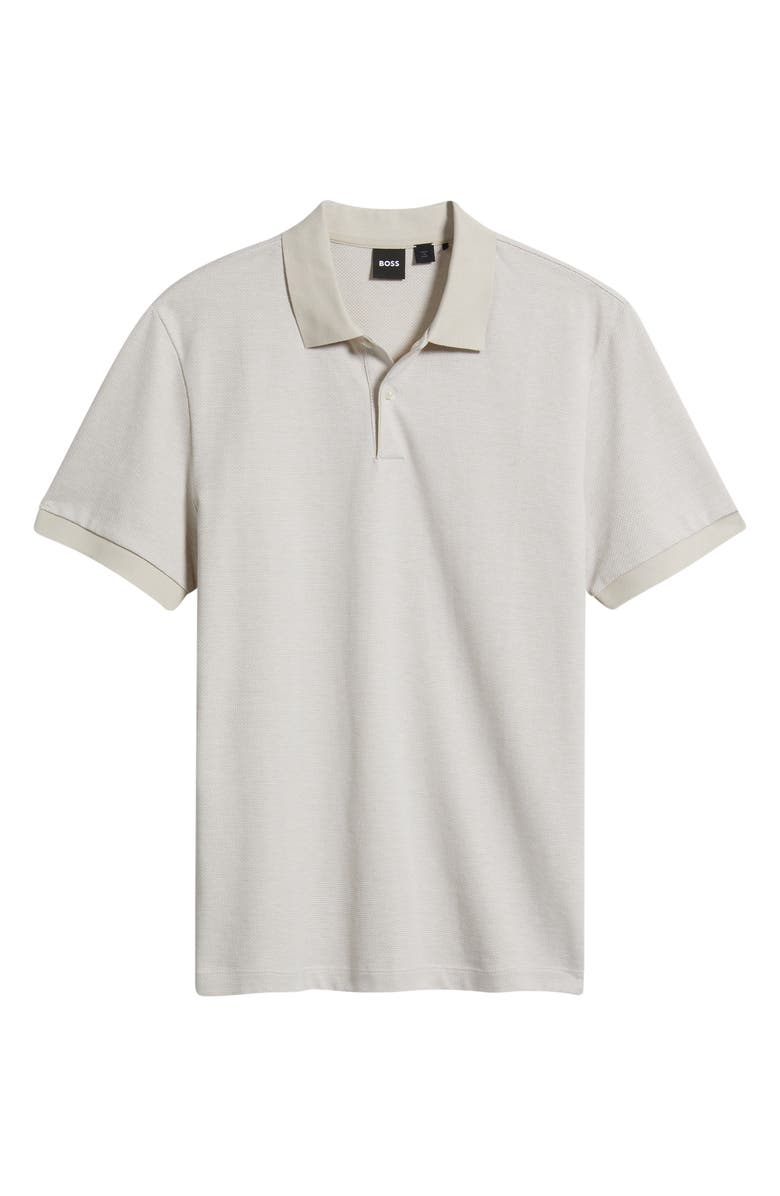BOSS Parlay Cotton Piqué Polo, Main, color, Open Beige