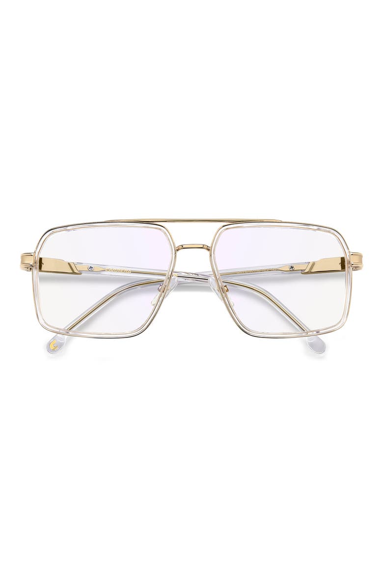 58mm Rectangular Optical Glasses, Alternate, color, CRYSTAL GOLD/ BLUE SP