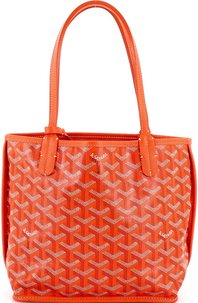 Pre-Owned Goyard Anjou Reversible Tote Coated Canvas Mini, Main, color, Orange
