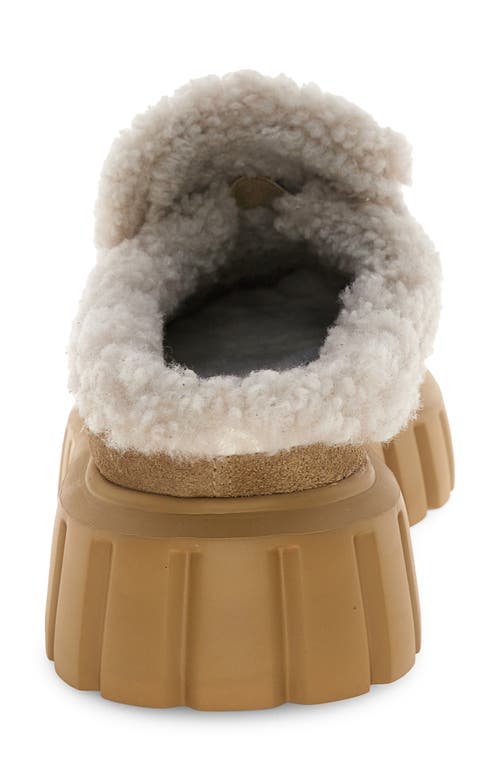 Voile Blanche Grenelle Genuine Shearling Platform Mule In Brown