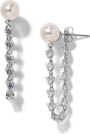 Nadri Faux Pearl Front Back Earrings