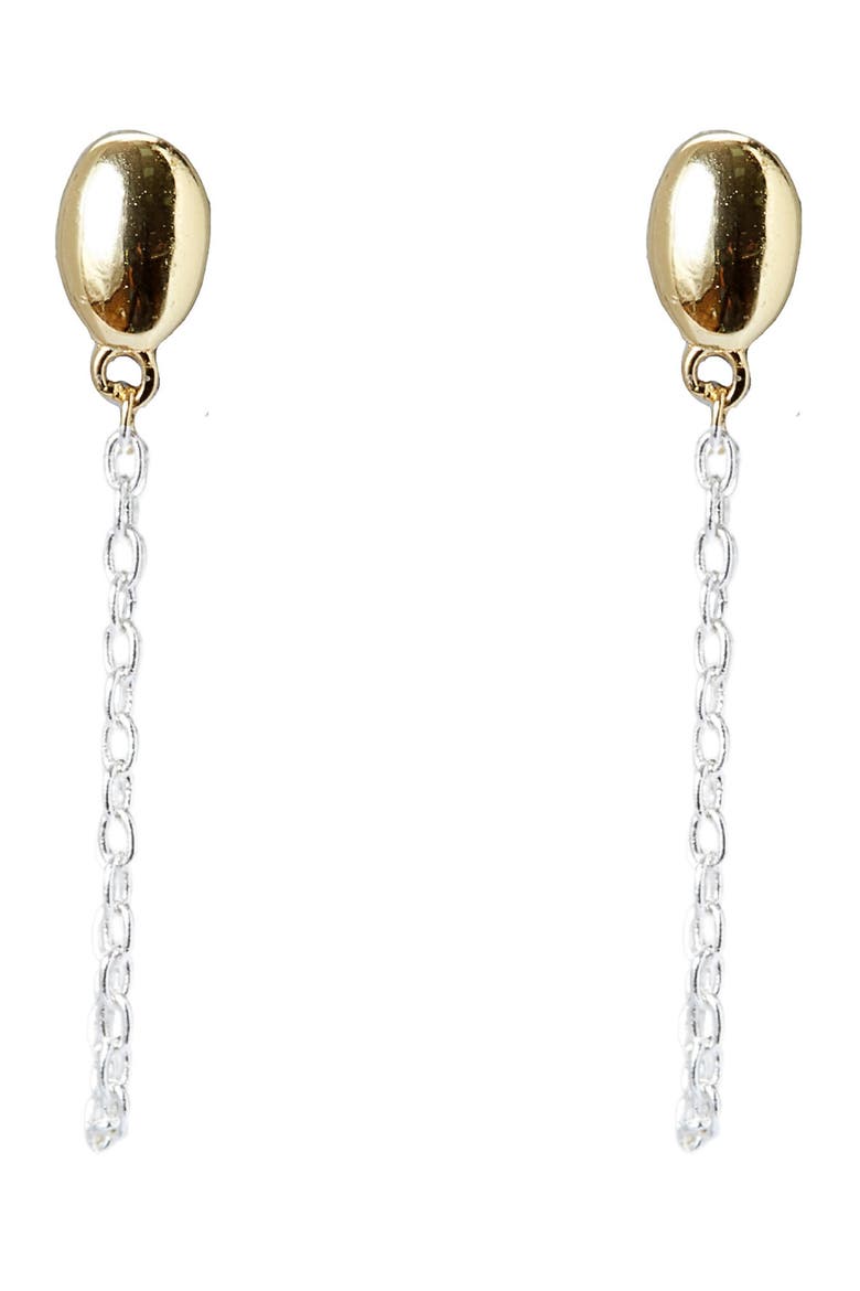 Oval Front/Back Earrings, Main, color, GOLD/ SILVER