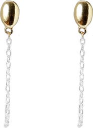 Argento Vivo Sterling Silver Oval Front/Back Earrings