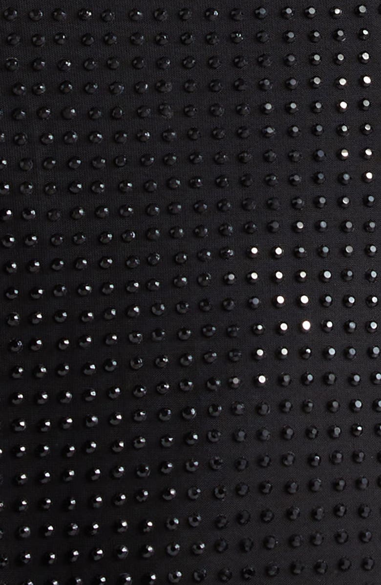 Ramy Brook Rosalyn Studded Plunge Neck Gown, Alternate, color, Black