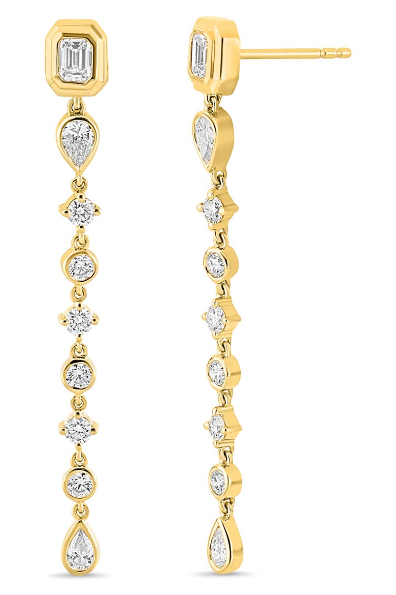 18K Gold Monaco Diamond Linear Drop Earrings (Online Trunk Show), Main, color, 18K YELLOW GOLD/ DIAMOND