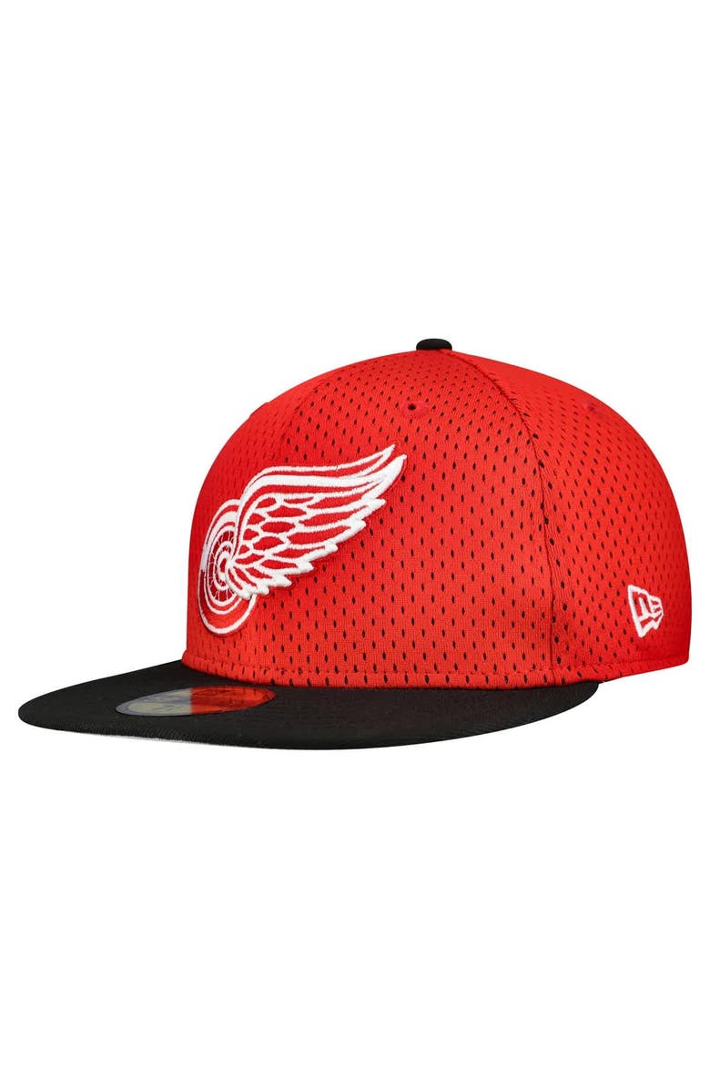 New Era Men's New Era Red/Black Detroit Red Wings Mesh Crown Two-Tone 59FIFTY Fitted Hat, Alternate, color, Red