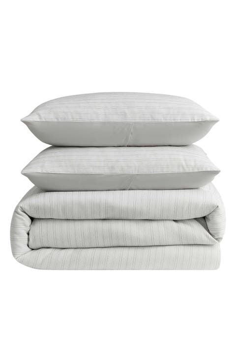 Space Dye Grid Yarn Waffle Reversible Comforter & Sham Set