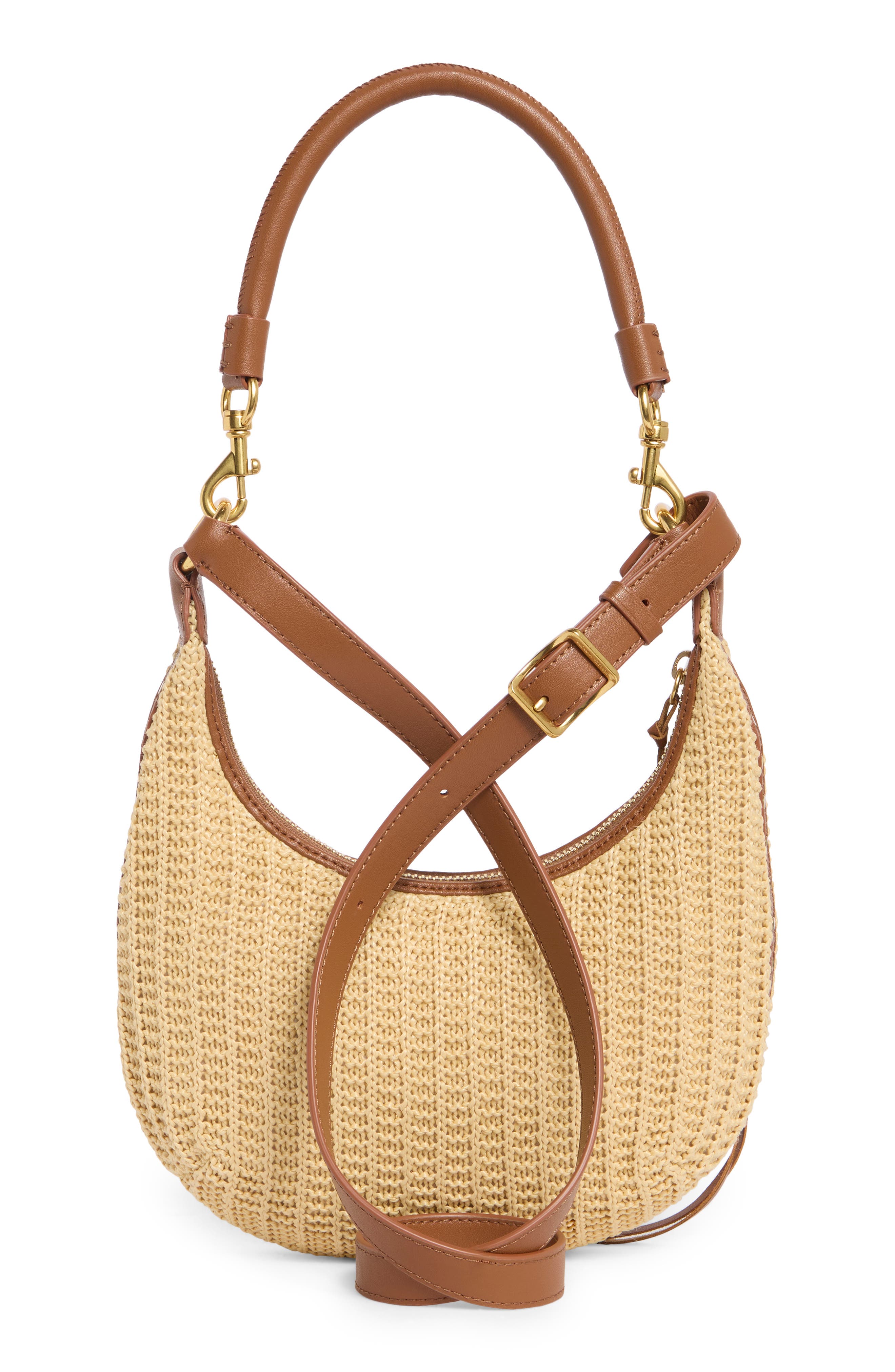 Darren Crescent Crossbody Bag, Alternate, color, NATURAL