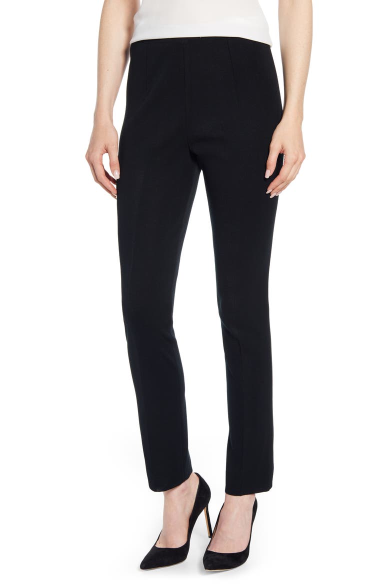 Straight-Leg Knit Pants, Main, color, BLACK