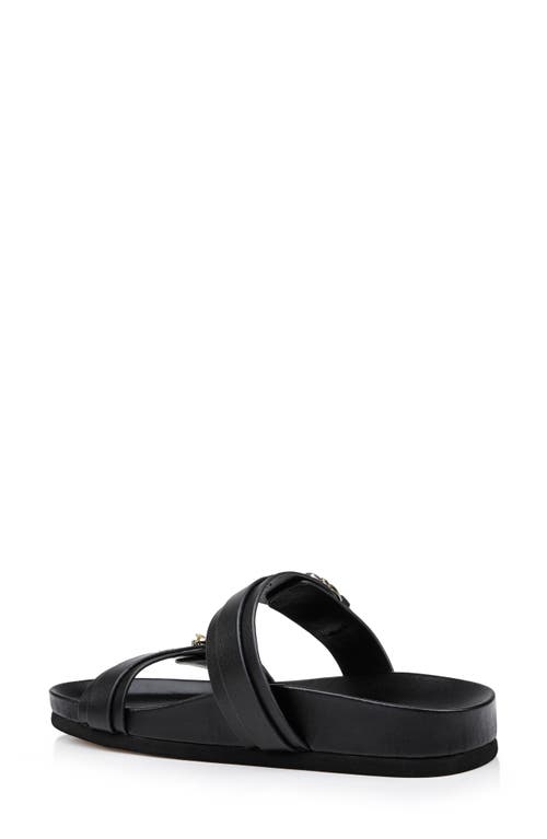 L Agence Gaelle Slides Black In Black Leather