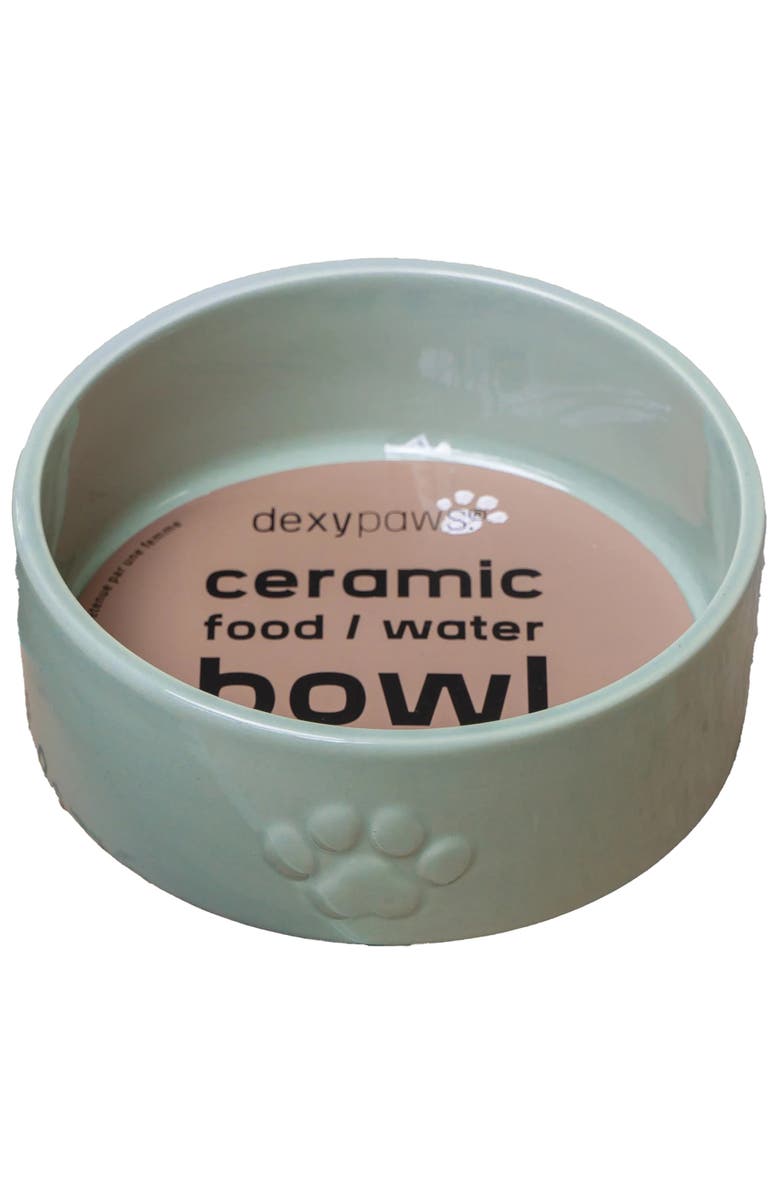 Dexypaws Ceramic Dog Bowl Sage Green 26oz, Main, color, Green