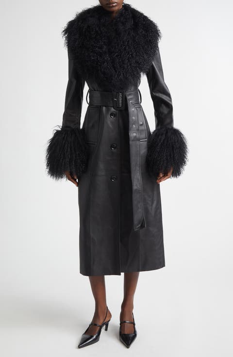 Monica Lambskin & Genuine Shearling Coat