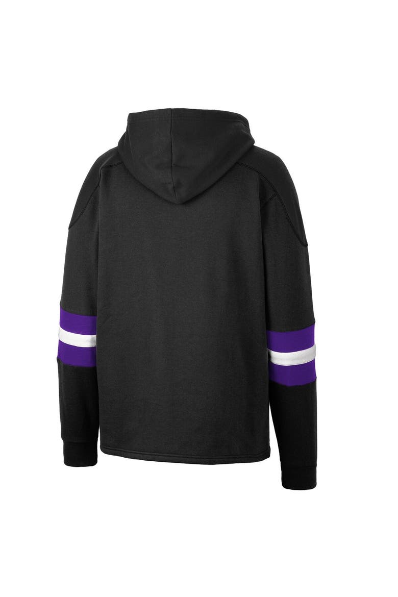 Men's Colosseum Black Northwestern Wildcats Lace-Up 4.0 Pullover Hoodie, Alternate, color, Black