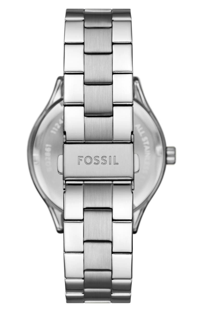 Fossil Fenmore Three Hand Quartz Bracelet Watch, 44mm, Alternate, color, Silver