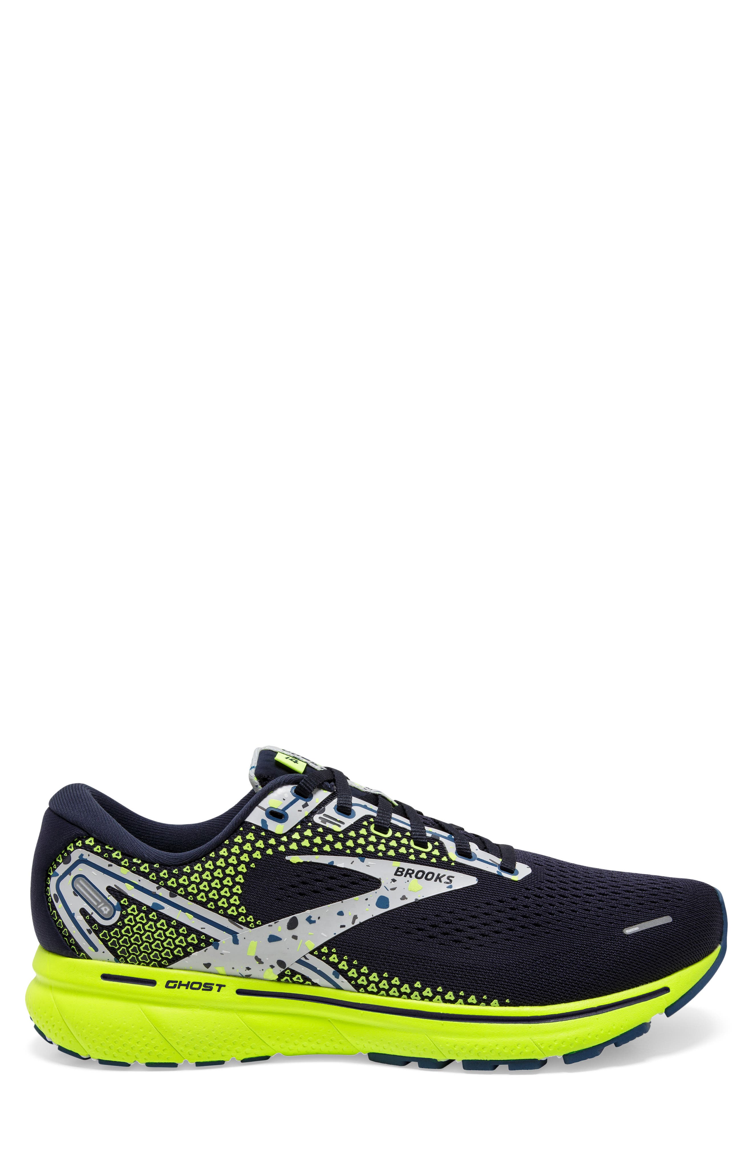 Ghost 14 Running Shoe, Alternate, color, NAVY/ YELLOW