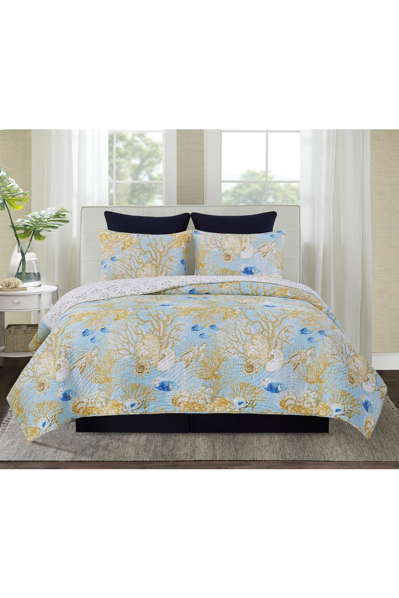 Belmont Reef Quilt Bedding Collection, Alternate, color, Yellow