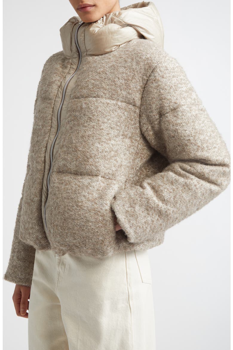 Capes Sequin Wool & Alpaca Blend Down Jacket, Alternate, color, 1985 CHANTILLY
