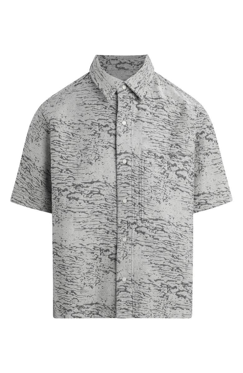 Hudson Jeans Crop Short Sleeve Snap Front Shirt, Alternate, color, 