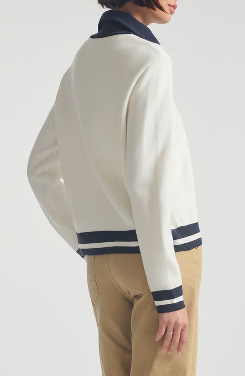 Brooklyn Industries Half Zip Sweater In White