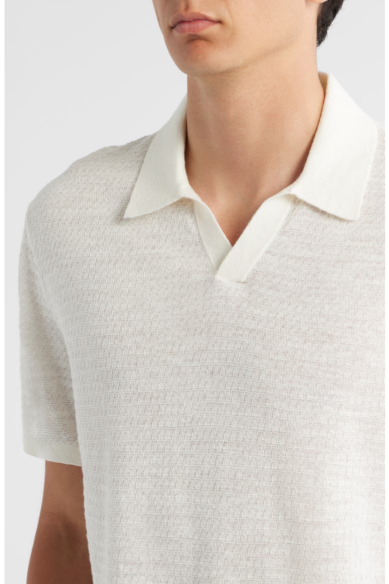 Brenan Linen Blend Polo, Alternate, color, WHITE