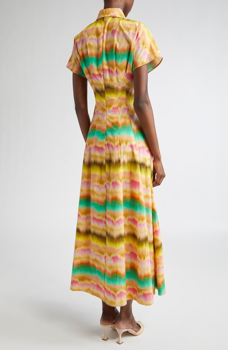 Lela Rose Sunset Seam Detail Cotton Poplin Shirtdress, Alternate, color, Yellow Multi