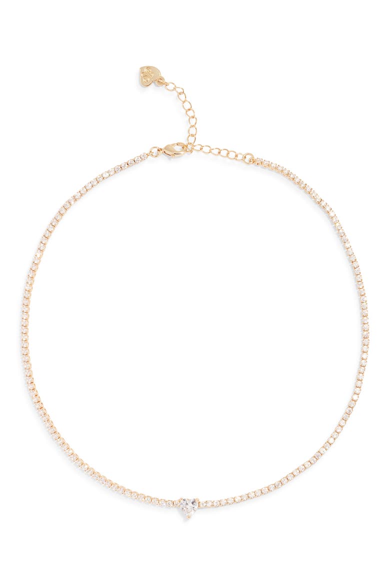 In a Heartbeat Tennis Necklace, Main, color, GOLD